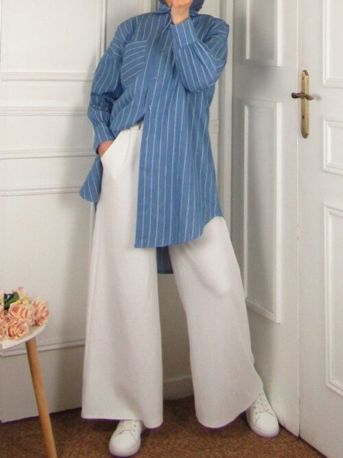 Chemise 100 % coton - Bleu clair