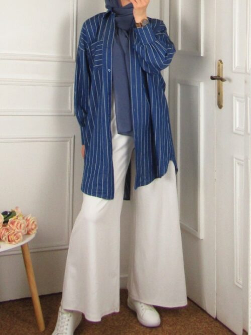 Chemise 100 % coton - Bleu foncé