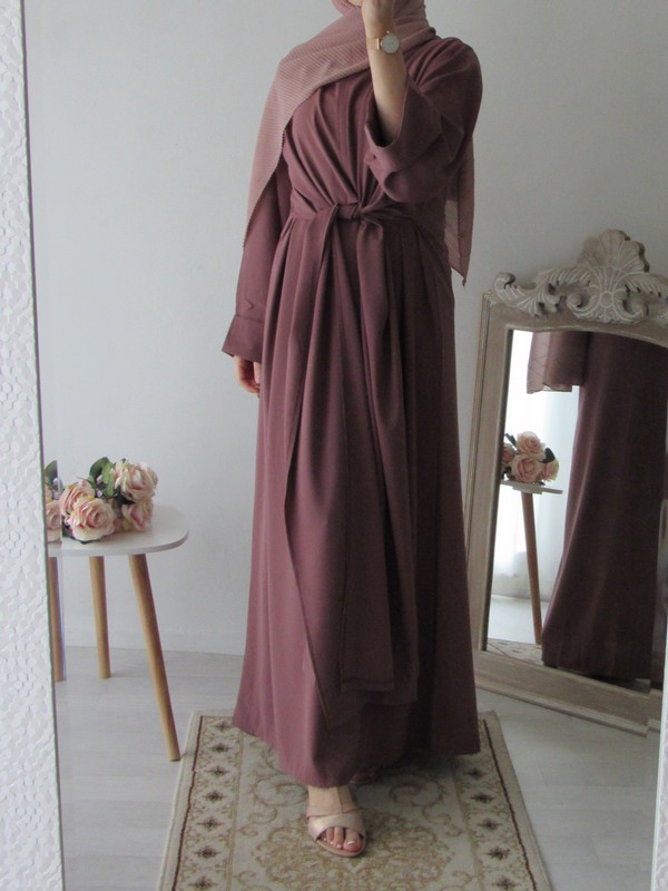  Abaya  Wrap  qualit  sup rieure Mauve LUBNA SHOP