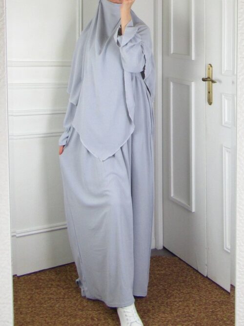 Ensemble avec khimar - Gris