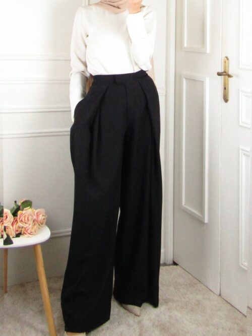 Pantalon élégance taille haute - Noir