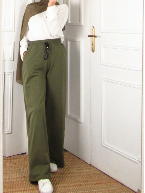 Pantalon coton - Vert kaki
