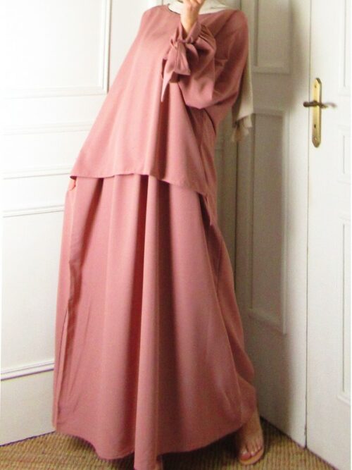Robe/ensemble Amira - Vieux Rose