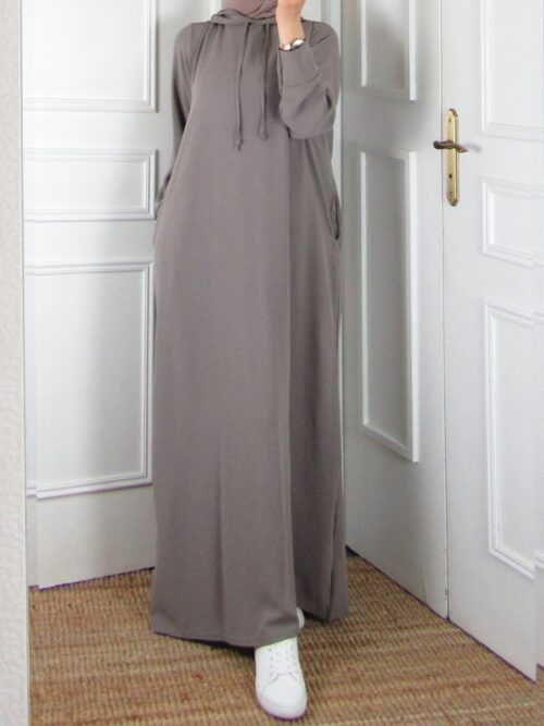 Robe à capuche - Taupe