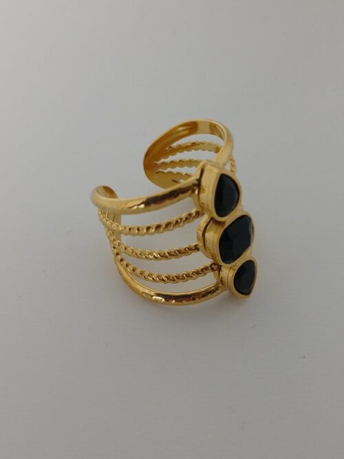 Bague Inaya - Doré/Noir