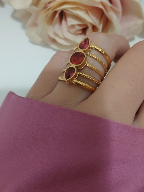 Bague Inaya - Doré/Rose