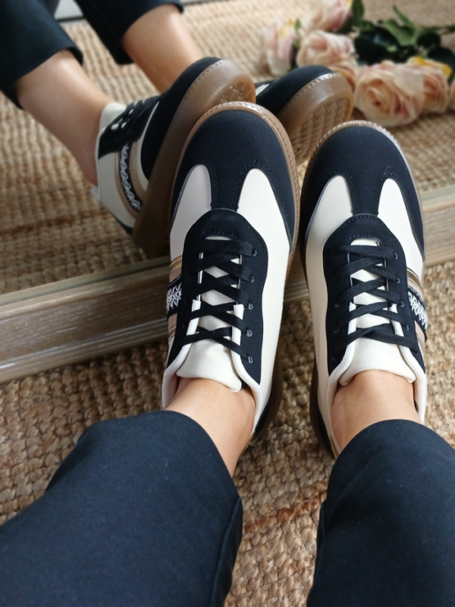 Baskets basses - Noir/Beige