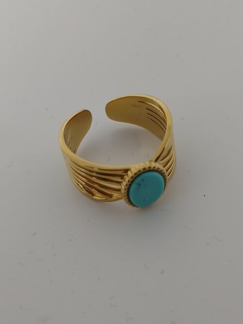 Bague - Doré/bleu
