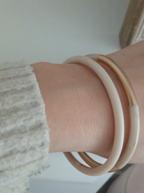 Lot de deux bracelet - Beige/Doré