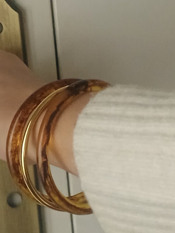 Bracelet joncs - Marron/Doré