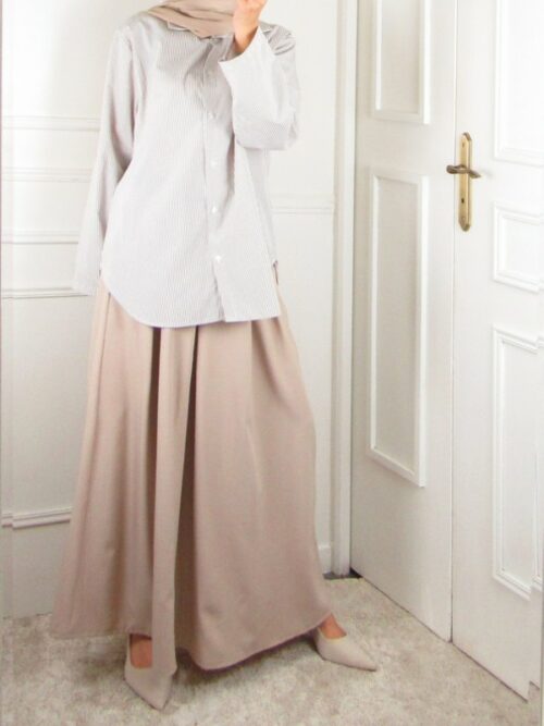 Chemise rayée oversize - Beige
