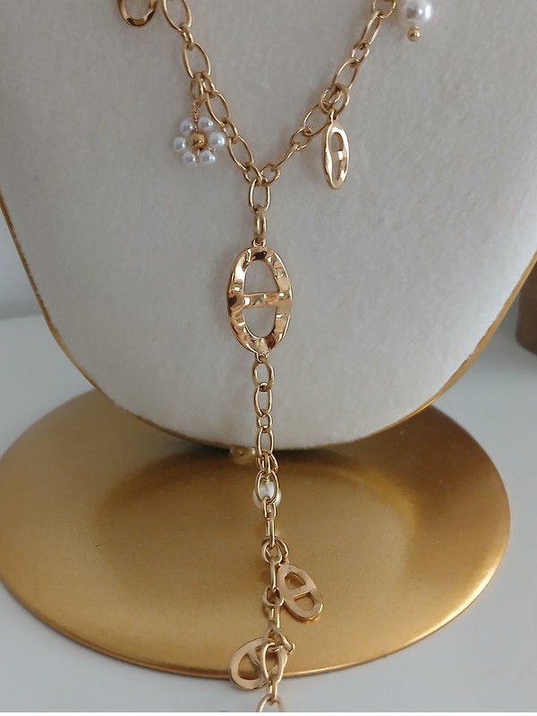 Collier Emma - Doré/Blanc