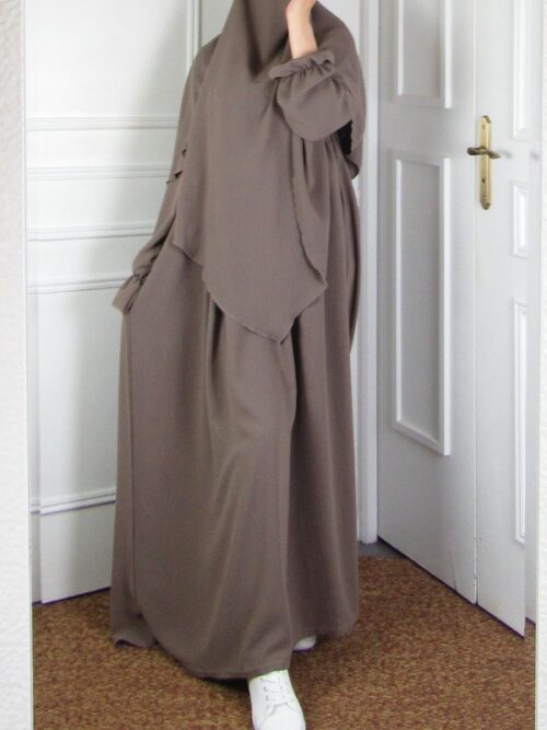 Ensemble avec khimar - Taupe