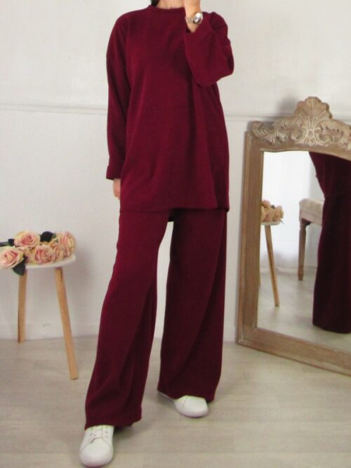 Ensemble en velours - Bordeaux