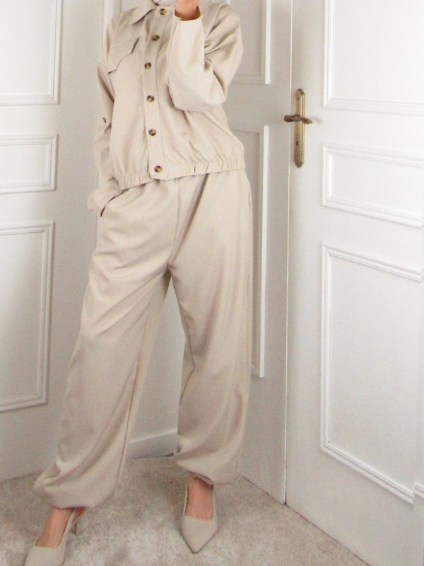 Ensemble veste et pantalon - Beige