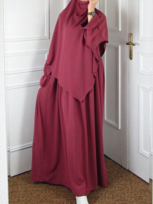 Ensemble avec khimar - Brique