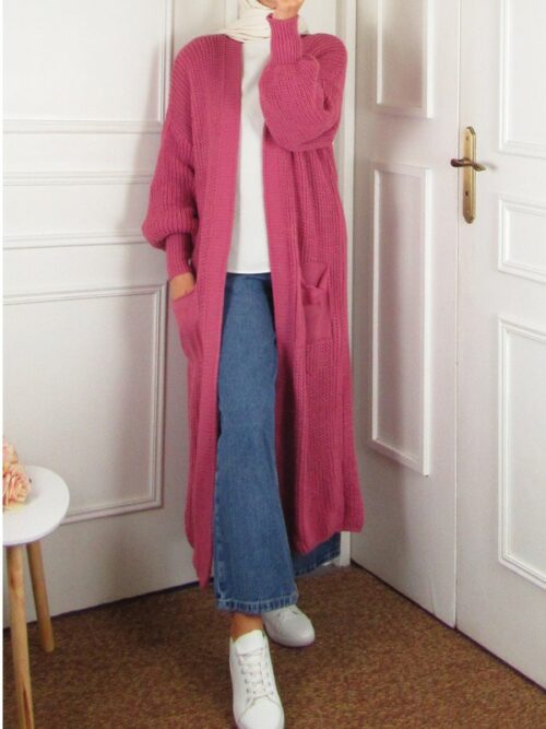 Gilet Grosse maille - Framboise