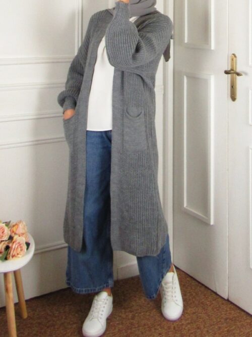 Gilet Grosse maille - Gris