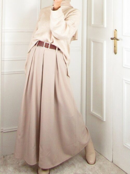 Jupe longue automne - Beige nude