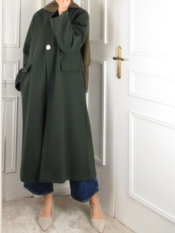Manteau long femme - Vert kaki
