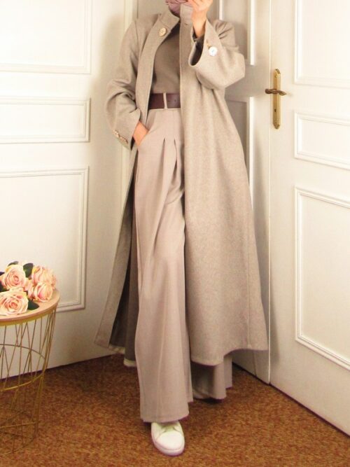 Gilet/Manteau - Beige chiné