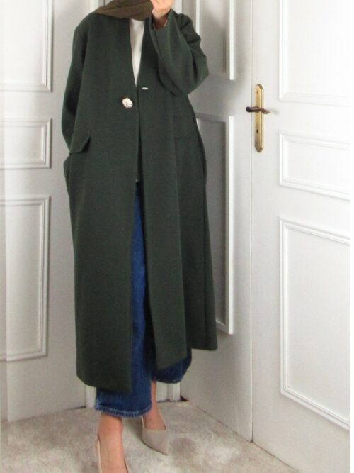 Manteau long femme - Vert kaki