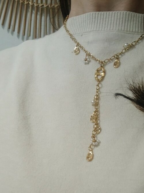 Collier Emma - Doré/Blanc