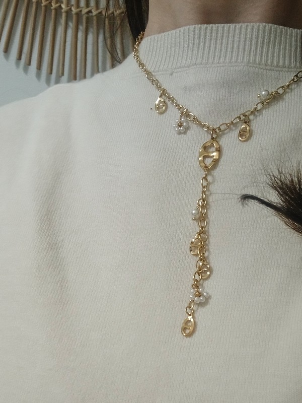 Collier Emma - Doré/Blanc