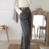 Pantalon taille haute - Gris