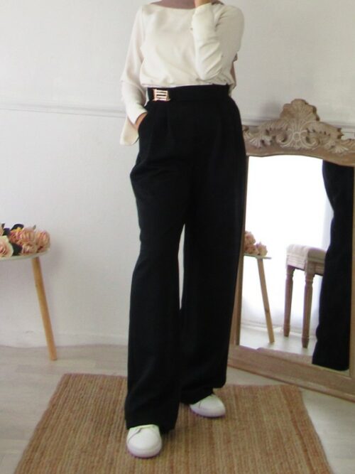 Pantalon taille haute - Noir