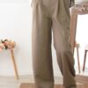 Pantalon taille haute - Taupe