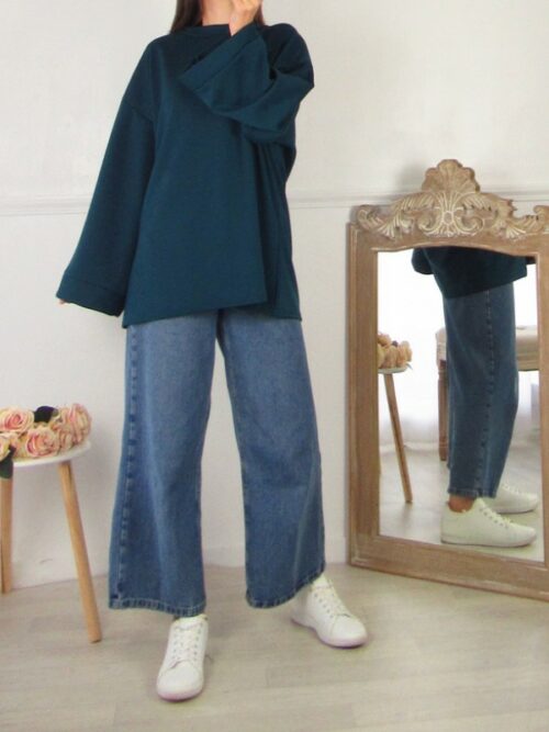 Pull Oversize - Bleu canard