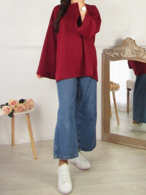 Pull Oversize - Rouge Bordeaux