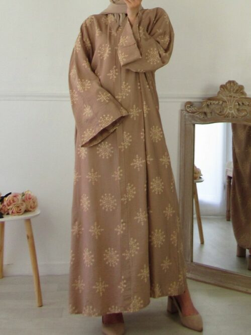 Robe imprimée - Camel