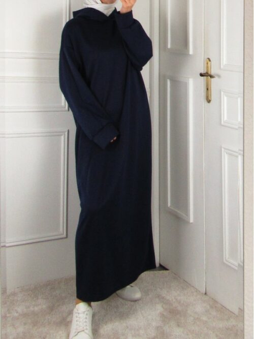 Robe à capuche - Bleu nuit
