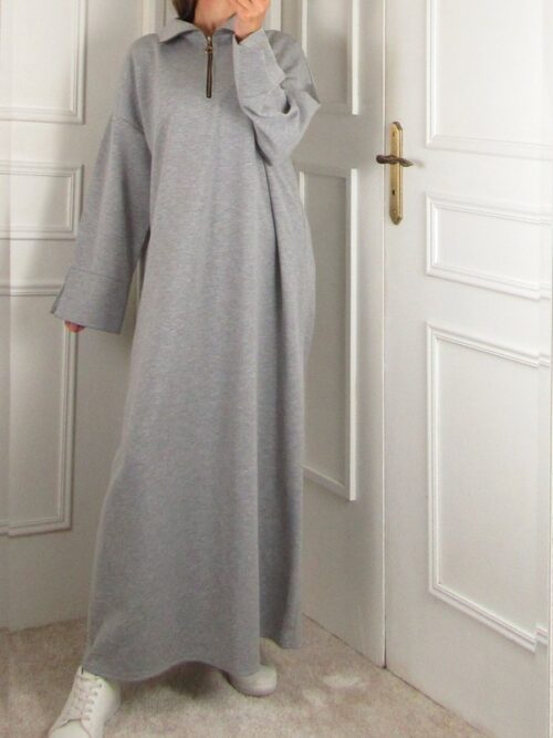 Robe zippée - Gris