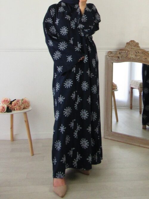 Robe imprimée - Bleu nuit