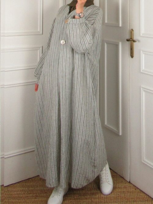 Robe Line - Vert kaki/Blanc