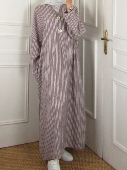 Robe Line - Marron/Blanc