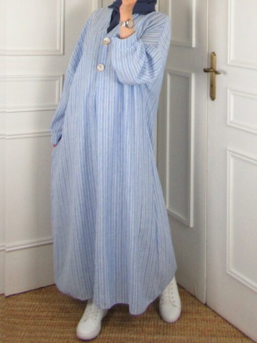 Robe Line - Bleu clair/Blanc