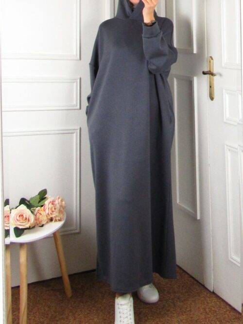 Robe Sweat avec poches - Gris souris
