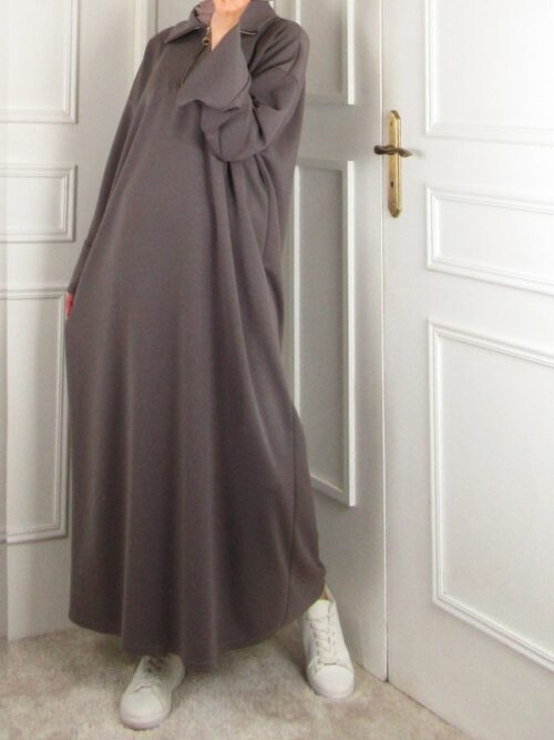 Robe zippée - Taupe
