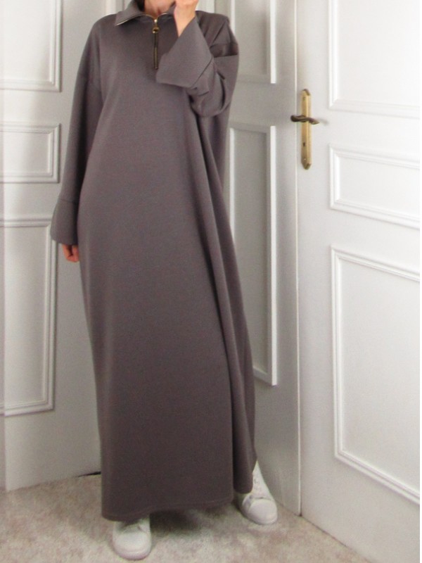 Robe zippée - Taupe