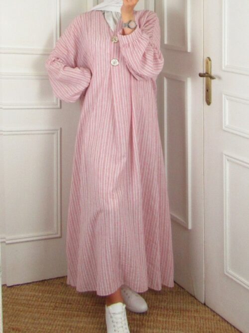 Robe Line - Rose/Blanc