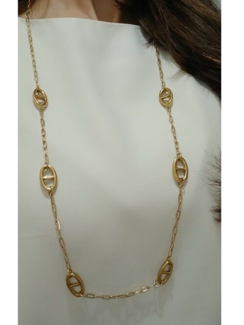 Sautoir maille marine 90 cm