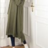 Sweat long à capuche - Vert kaki