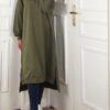 Sweat long à capuche - Vert kaki