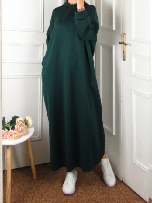 Robe Sweat avec poches - Vert émeraude