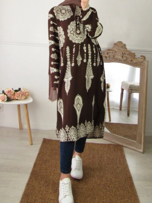 Tunique à imprimé - Marron