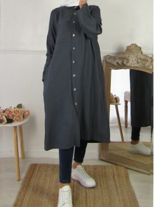 Chemise/Tunique avec poches - Gris souris